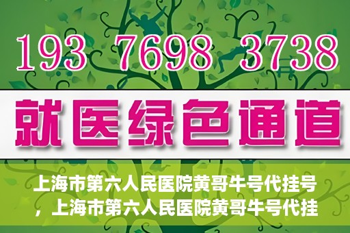 上海市第六人民医院黄哥牛号代挂号，上海市第六人民医院黄哥牛号代挂号攻略揭秘