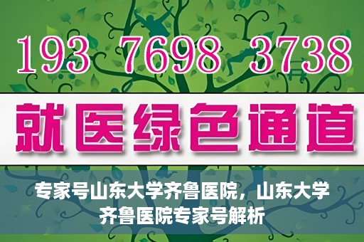 专家号山东大学齐鲁医院，山东大学齐鲁医院专家号解析