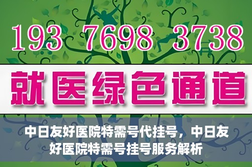 中日友好医院特需号代挂号，中日友好医院特需号挂号服务解析