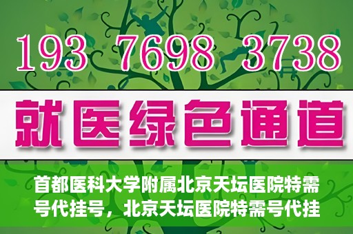 首都医科大学附属北京天坛医院特需号代挂号，北京天坛医院特需号代挂号服务详解