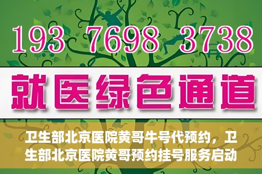 卫生部北京医院黄哥牛号代预约，卫生部北京医院黄哥预约挂号服务启动