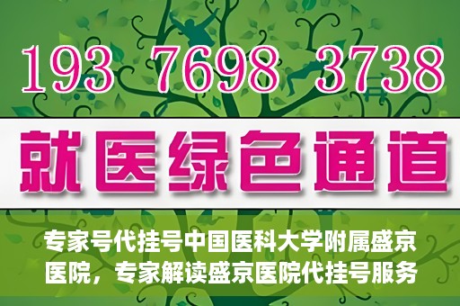 专家号代挂号中国医科大学附属盛京医院，专家解读盛京医院代挂号服务，中国医科大学附属盛京医院挂号指南