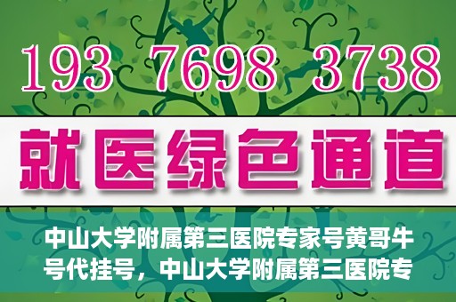 中山大学附属第三医院专家号黄哥牛号代挂号，中山大学附属第三医院专家黄哥牛号代挂号攻略