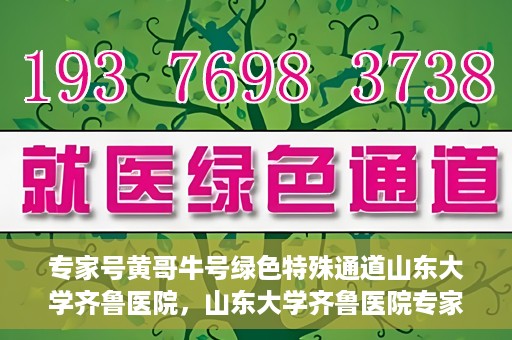 专家号黄哥牛号绿色特殊通道山东大学齐鲁医院，山东大学齐鲁医院专家号黄哥牛号绿色特殊通道揭秘