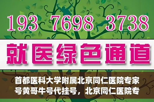 首都医科大学附属北京同仁医院专家号黄哥牛号代挂号，北京同仁医院专家黄哥牛号代挂号攻略，专业医疗资源的便捷通道