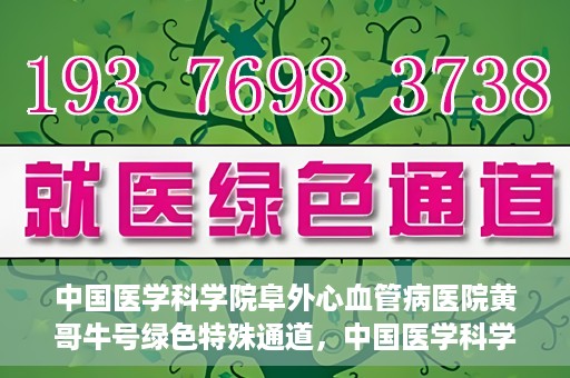 中国医学科学院阜外心血管病医院黄哥牛号绿色特殊通道，中国医学科学院阜外心血管病医院黄哥牛号绿色特殊通道，守护心血管健康的快速通道