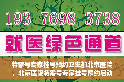 特需号专家挂号预约卫生部北京医院，北京医院特需号专家挂号预约启动，一站式解决就医难题