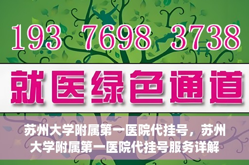 苏州大学附属第一医院代挂号，苏州大学附属第一医院代挂号服务详解