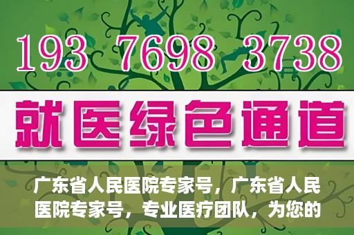 广东省人民医院专家号，广东省人民医院专家号，专业医疗团队，为您的健康保驾护航