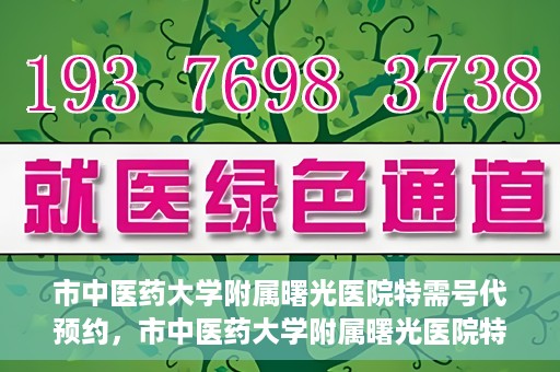 市中医药大学附属曙光医院特需号代预约，市中医药大学附属曙光医院特需号预约服务解析