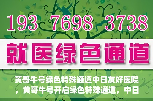 黄哥牛号绿色特殊通道中日友好医院，黄哥牛号开启绿色特殊通道，中日友好医院展现友好服务新篇章
