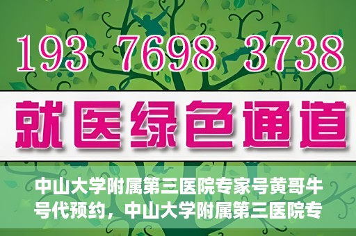 中山大学附属第三医院专家号黄哥牛号代预约，中山大学附属第三医院专家号预约服务解析，黄哥牛号代预约详解