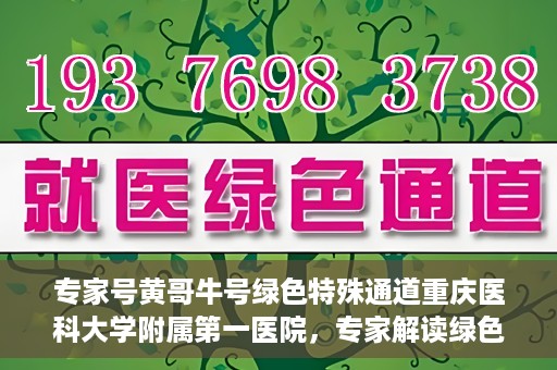 专家号黄哥牛号绿色特殊通道重庆医科大学附属第一医院，专家解读绿色特殊通道，重庆医科大学附属第一医院黄哥牛号实践探索