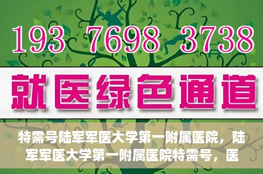 特需号陆军军医大学第一附属医院，陆军军医大学第一附属医院特需号，医疗服务的精英力量