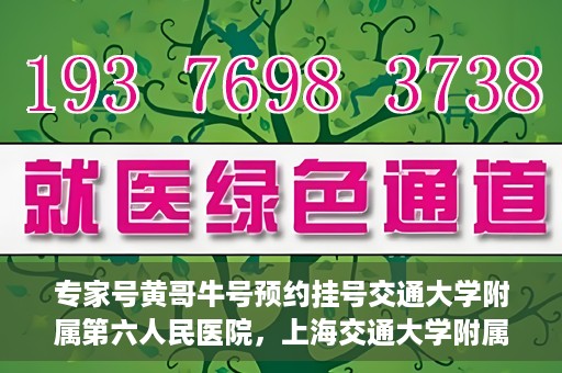 专家号黄哥牛号预约挂号交通大学附属第六人民医院，上海交通大学附属第六人民医院专家号黄哥牛号预约挂号指南