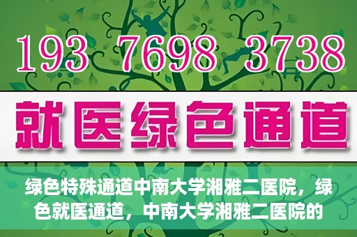 绿色特殊通道中南大学湘雅二医院，绿色就医通道，中南大学湘雅二医院的独特实践