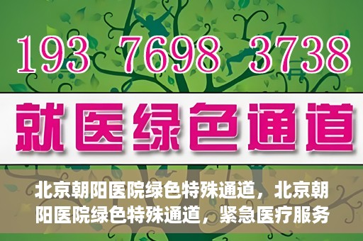 北京朝阳医院绿色特殊通道，北京朝阳医院绿色特殊通道，紧急医疗服务的速度与温情