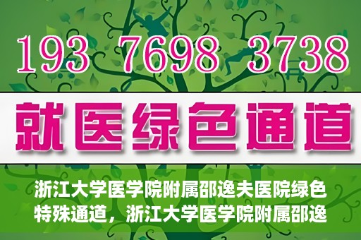 浙江大学医学院附属邵逸夫医院绿色特殊通道，浙江大学医学院附属邵逸夫医院绿色特殊通道，高效医疗服务的创新实践