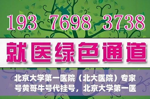 北京大学第一医院（北大医院）专家号黄哥牛号代挂号，北京大学第一医院专家号代挂号服务解析，黄哥牛号代挂号详解