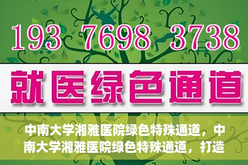 中南大学湘雅医院绿色特殊通道，中南大学湘雅医院绿色特殊通道，打造医疗服务的绿色通道新篇章