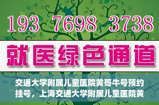 交通大学附属儿童医院黄哥牛号预约挂号，上海交通大学附属儿童医院黄哥牛儿科专家预约挂号攻略