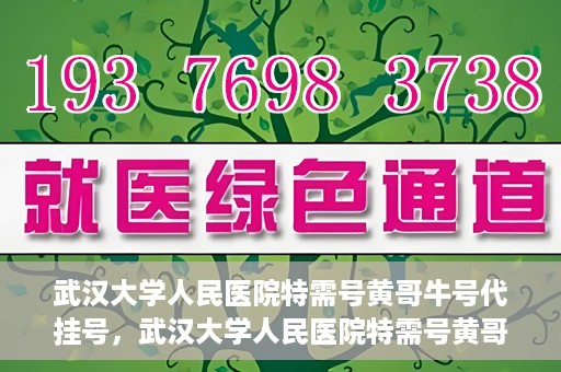 武汉大学人民医院特需号黄哥牛号代挂号，武汉大学人民医院特需号黄哥牛号代挂号背后的故事与真相揭秘