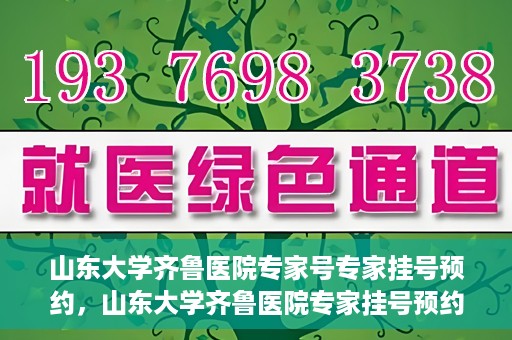 山东大学齐鲁医院专家号专家挂号预约，山东大学齐鲁医院专家挂号预约攻略，轻松预约专家号