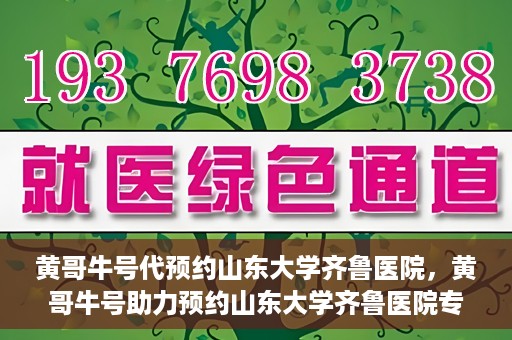 黄哥牛号代预约山东大学齐鲁医院，黄哥牛号助力预约山东大学齐鲁医院专家号