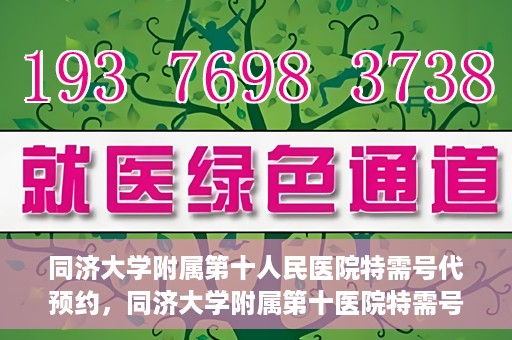 同济大学附属第十人民医院特需号代预约，同济大学附属第十医院特需号预约服务详解