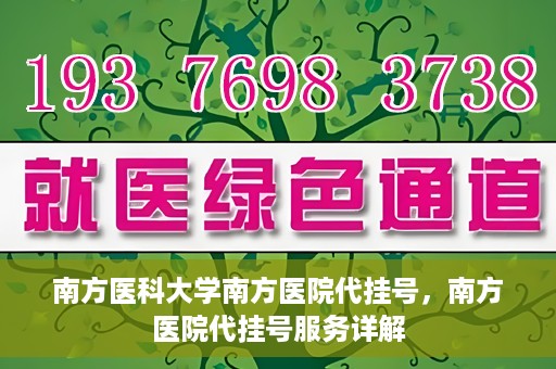 南方医科大学南方医院代挂号，南方医院代挂号服务详解