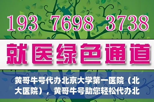 黄哥牛号代办北京大学第一医院（北大医院），黄哥牛号助您轻松代办北大医院事务，一站式服务开启就医新篇章