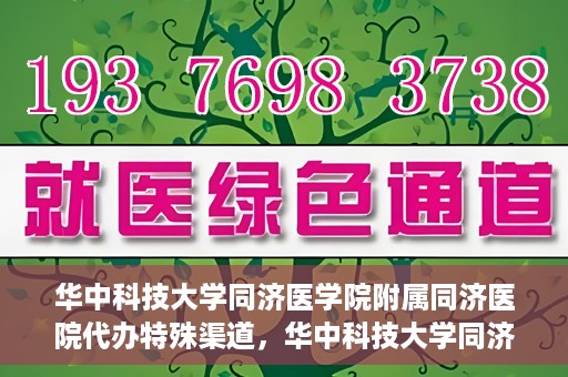 华中科技大学同济医学院附属同济医院代办特殊渠道，华中科技大学同济医院特殊渠道代办服务详解