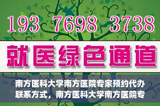 南方医科大学南方医院专家预约代办联系方式，南方医科大学南方医院专家预约代办服务指南，一键联系便捷预约专家服务
