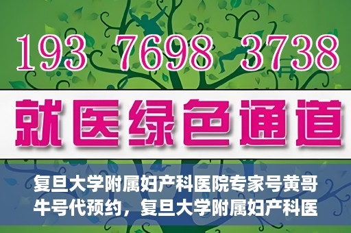 复旦大学附属妇产科医院专家号黄哥牛号代预约，复旦大学附属妇产科医院黄哥专家号预约攻略，专业牛号代预约服务解析