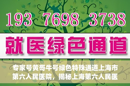 专家号黄哥牛号绿色特殊通道上海市第六人民医院，揭秘上海第六人民医院专家号黄哥牛号绿色特殊通道内幕