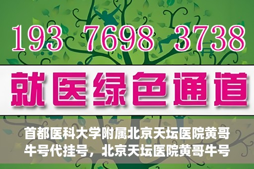 首都医科大学附属北京天坛医院黄哥牛号代挂号，北京天坛医院黄哥牛号代挂号攻略揭秘