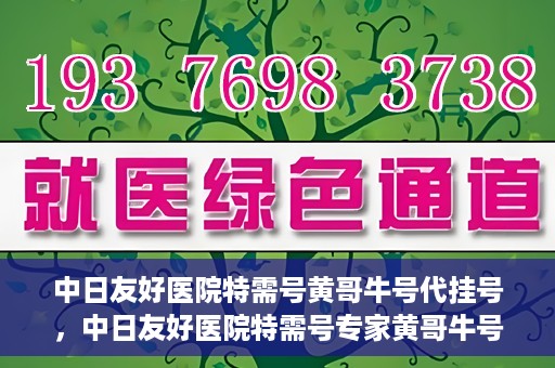 中日友好医院特需号黄哥牛号代挂号，中日友好医院特需号专家黄哥牛号代挂号服务解析