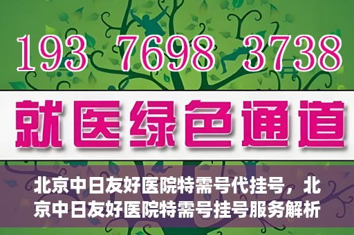 北京中日友好医院特需号代挂号，北京中日友好医院特需号挂号服务解析