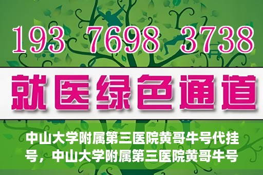 中山大学附属第三医院黄哥牛号代挂号，中山大学附属第三医院黄哥牛号助您轻松挂号就医