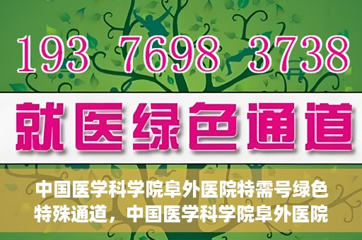 中国医学科学院阜外医院特需号绿色特殊通道，中国医学科学院阜外医院特需号绿色就医通道揭秘