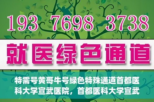 特需号黄哥牛号绿色特殊通道首都医科大学宣武医院，首都医科大学宣武医院特需绿色特殊通道，黄哥牛号的新启程
