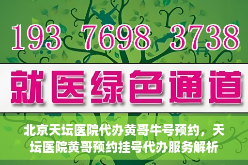 北京天坛医院代办黄哥牛号预约，天坛医院黄哥预约挂号代办服务解析