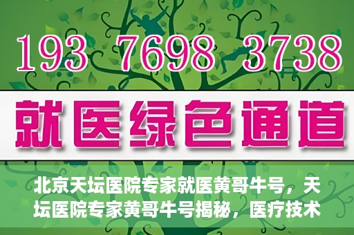 北京天坛医院专家就医黄哥牛号，天坛医院专家黄哥牛号揭秘，医疗技术与人文关怀并重