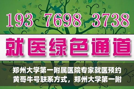 郑州大学第一附属医院专家就医预约黄哥牛号联系方式，郑州大学第一附属医院专家就医预约，黄哥牛号联系方式全解析