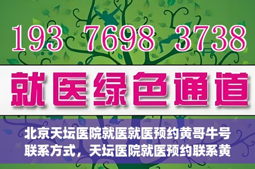 北京天坛医院就医就医预约黄哥牛号联系方式，天坛医院就医预约联系黄哥牛号攻略，一站式解决您的预约难题