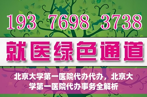 北京大学第一医院代办代办，北京大学第一医院代办事务全解析