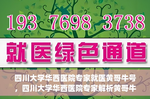 四川大学华西医院专家就医黄哥牛号，四川大学华西医院专家解析黄哥牛号背后的医疗奥秘