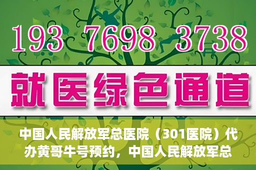 中国人民解放军总医院（301医院）代办黄哥牛号预约，中国人民解放军总医院（301医院）黄哥预约助手助您轻松挂号就医！