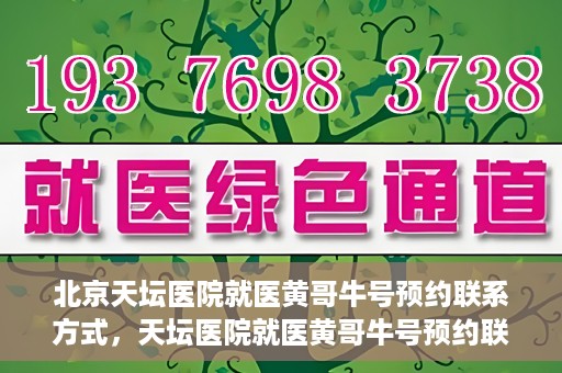 北京天坛医院就医黄哥牛号预约联系方式，天坛医院就医黄哥牛号预约联系方式揭秘，一站式解决您的健康需求