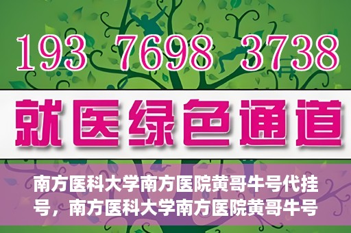 南方医科大学南方医院黄哥牛号代挂号，南方医科大学南方医院黄哥牛号挂号攻略，轻松解决代挂号问题